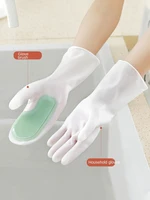 dishwashing gloves kitchen household washing dishes housework waterproof and durable rubber cleaning thin stick hand