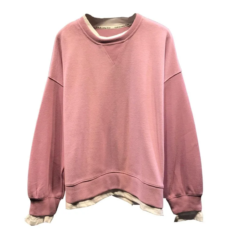 Свитшот женский оверсайз с круглым вырезом пальто свитшот из двух предметов в