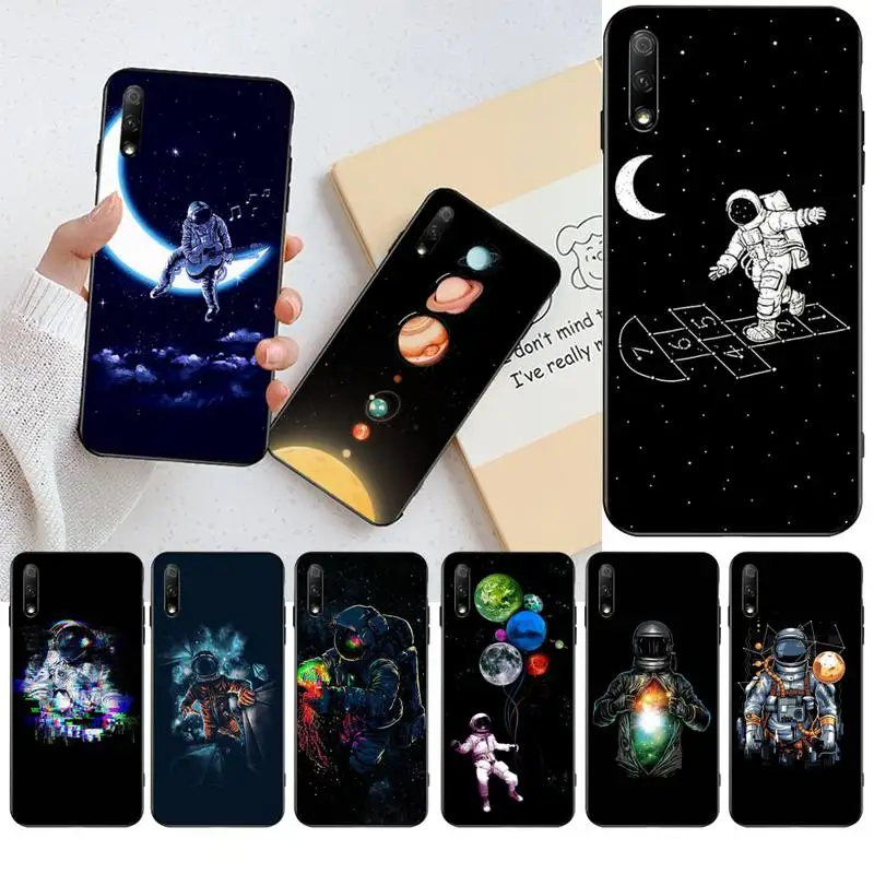 NBDRUICAI космический астронавт мягкий силиконовый черный чехол для телефона Huawei Honor 30 20 10 9 8 8x 8c v30 Lite view