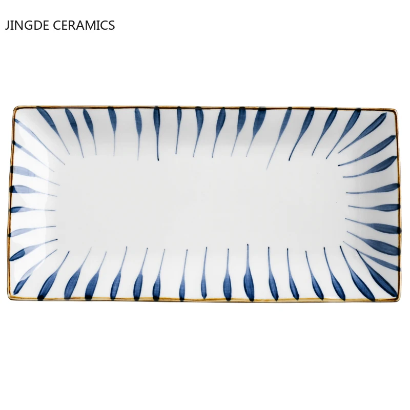 

Japanese-style Ceramic Tea Tray Serving Table Plate Snacks Food Storage Dish for Hotel Home Serving Tray Kitchen Tableware