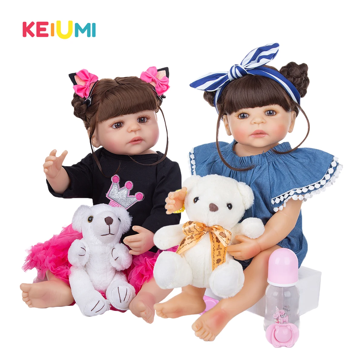 

KEIUMI 22 Inch Special Reborn Baby Menina Boneca Lifelike Full Body Silicone Baby Doll Collection Gift For Child Birthday