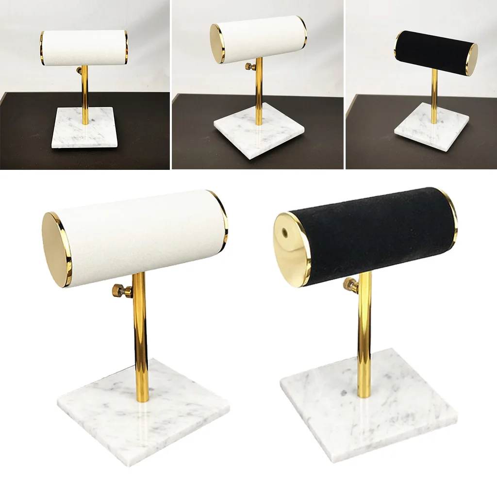 Exquisite Marble Base Jewelry Organizer Tray T-bar Necklace Bracelet Display