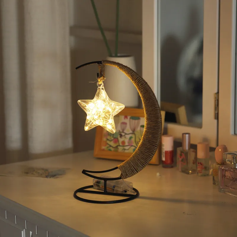 

LED Decoration Lamp Handmade Copper Lamp Glass Modeling Lamp Romantic Christmas Wrought Iron USB Night Light New Style for Apple