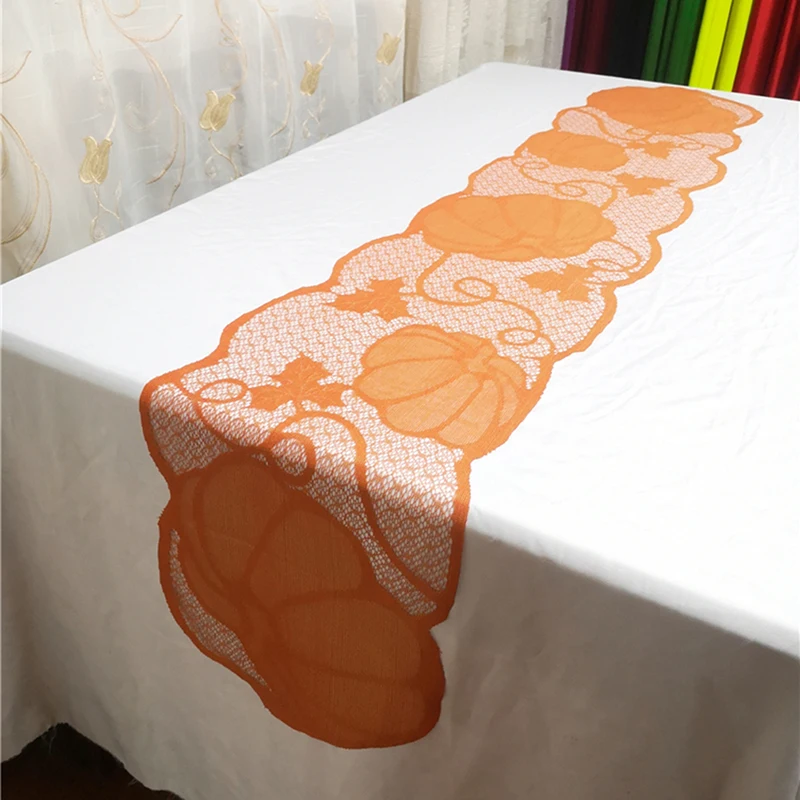 Pumpkin Lace Fireplace Cloth Maple Leaf Orange Spice Fall Thanksgiving Home Garden Decorative Supplies Drop Shipping | Дом и сад