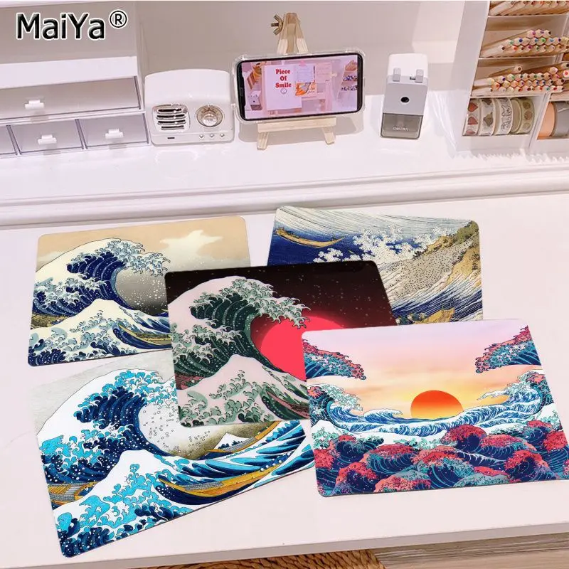 

Simple Design Great Wave Laptop Computer Mousepad Smooth Writing Pad Desktops Mate gaming mouse pad