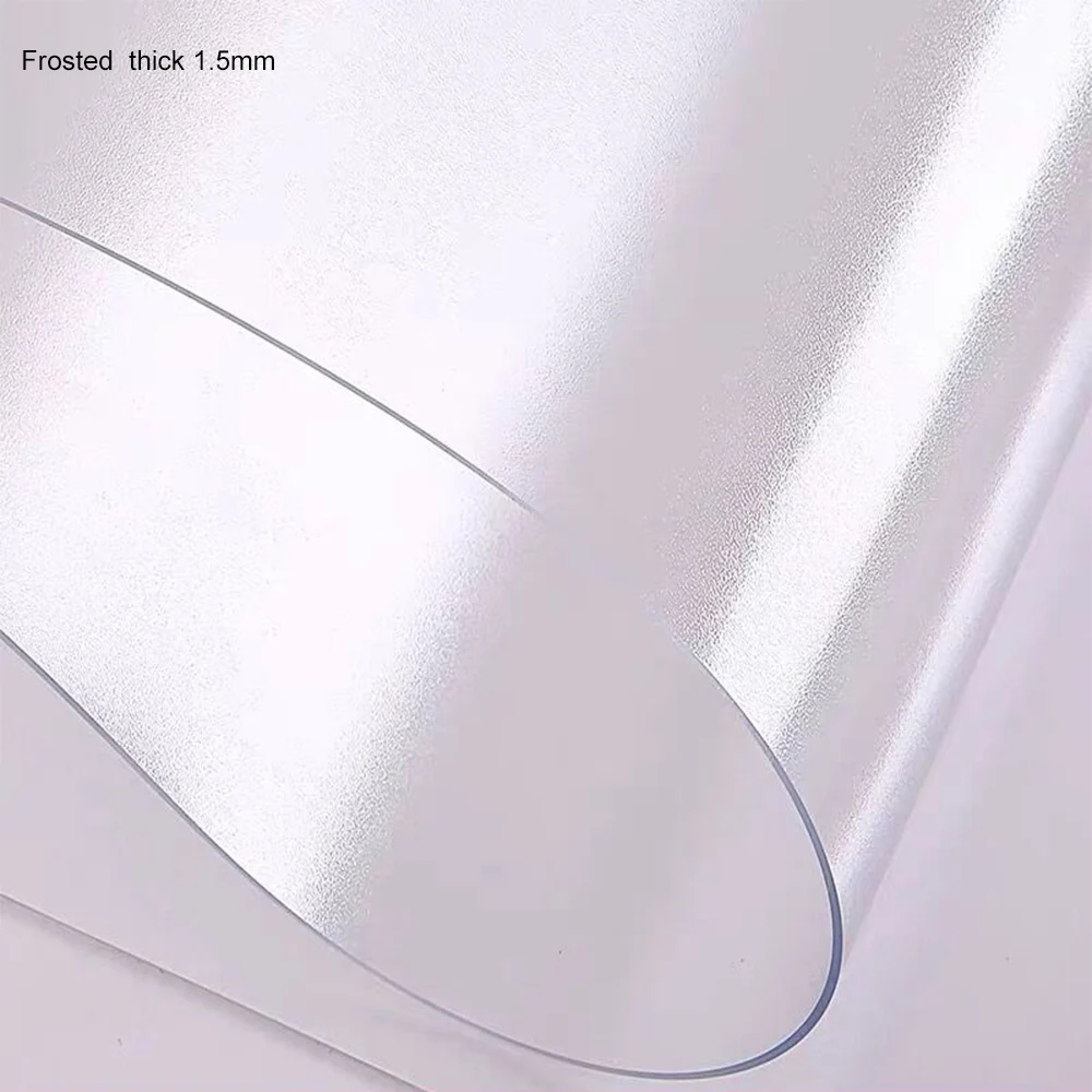 frosted BALLE 1,5 мм овальная прозрачная скатерть из ПВХ, Заказная форма, покрытие для стола, защита стола, обеденный стол, высокое качество, прозрачное мягкое стекло - Цвет: frosted