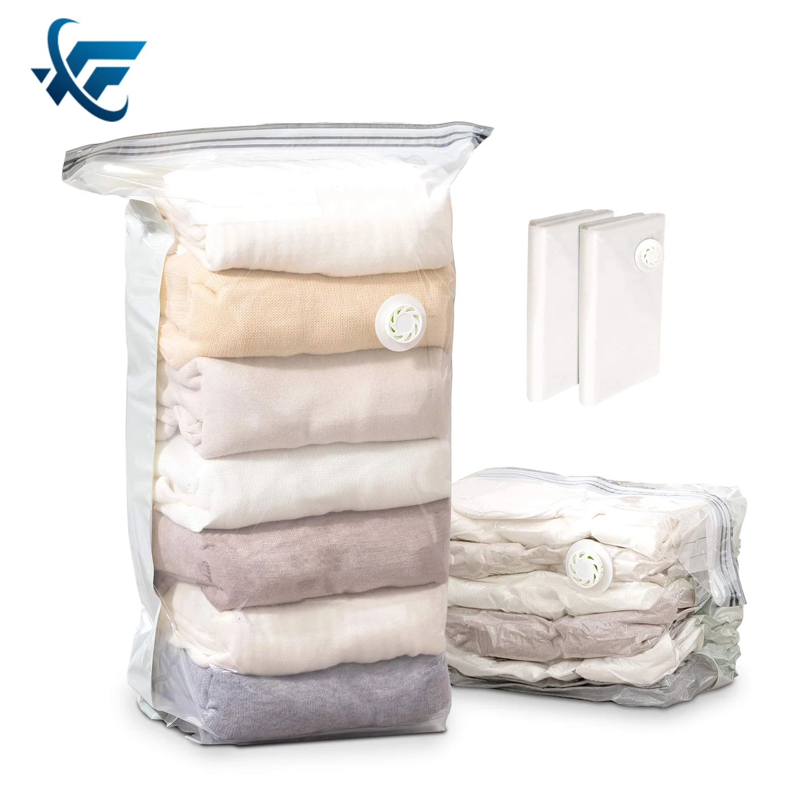 

No Pump Needed Vacuum Storage Bags Travel Space Saver Compression SealerBags Home Organizer Package for Clothes, Quilts, Pillow