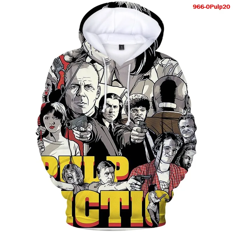 

2020 New Arrival Women Hoodies Pulp Fiction 3D Print Men Hoodie Autumn Winter Swearshirts Fashion Streetwear Pulp Fiction Tops