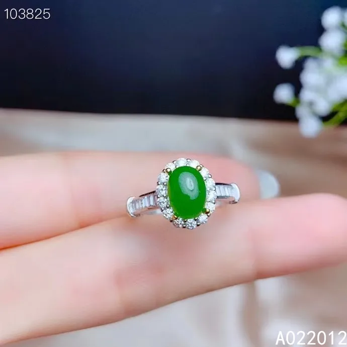 

KJJEAXCMY fine jewelry natural Jasper 925 sterling silver trendy girl new adjustable ring support test hot selling