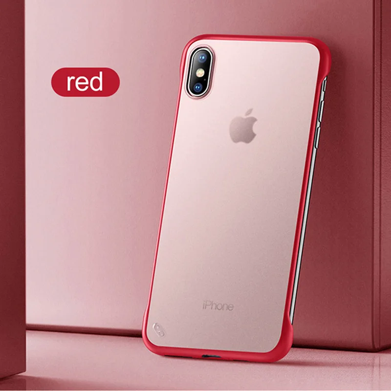 Безрамное Матовый Жесткий чехол для VIVO Z5X Z1 Pro S1 V17 Neo V15 V11 Pro Y97 Y95 Y93 Lite Y91 Y91C Y91i чехол ультра тонкий чехол с кольцом - Цвет: Red-No Ring