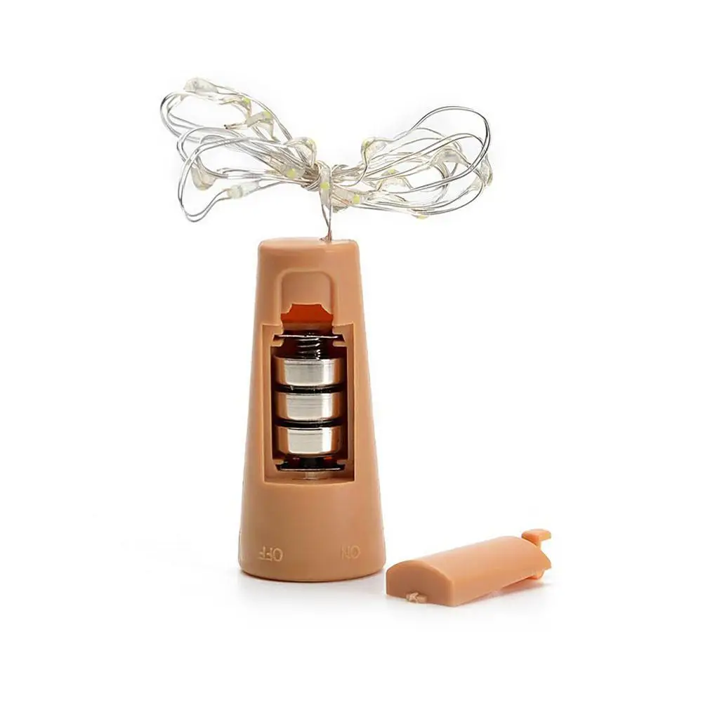 10 светодиодная пробка с серебряной нитью Декоративная для красного вина длина 1 м