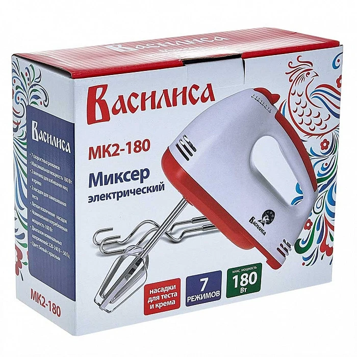 Миксер "Василиса" 180 Вт цвет: белый красный артикул МК2-180 | Бытовая техника
