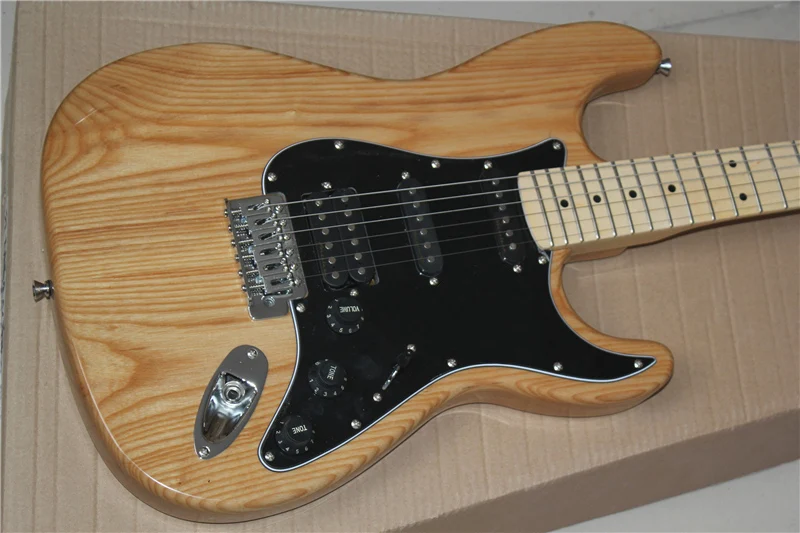 Заводской магазин elm ash body black pickguard HSS pickups ST с подписью гриф из розового дерева