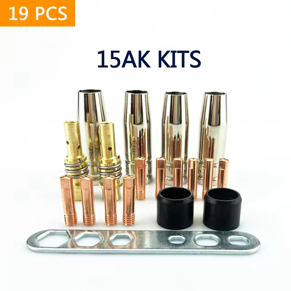 Комплект деталей горелки для сварки Mig 19 шт. коническая насадка втулка набор