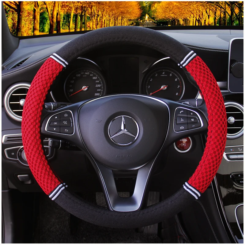 

Car Steering Wheel Covers PU Leaher+Silk for Car Bus Truck 36 38 40 42 45 47 50cm Auto Steering-wheel cover Car Styling