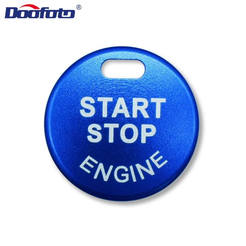 Doofoto Автомобильная наклейка для внутреннего интерьера Start Stop стильная кнопка Зажигания для автомобиля покрытие кольцо для Nissan Qashqai X-trail T32 Rogue МУРАНО Teana аксессуары - Название цвета: Blue Cover