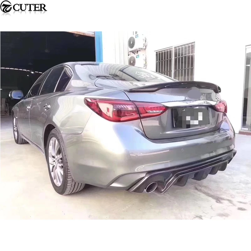 Автомобильный Стайлинг Q50 диффузор заднего бампера из углеродного волокна
