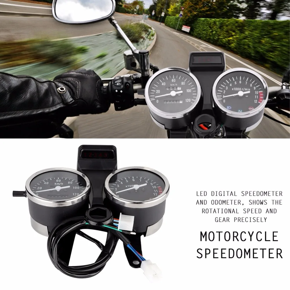 Motorcycle Speedometer Odometer LED Motorcycle Modified Accessories Speedometer Odometer Tachometer Universal for Suzuki GN125