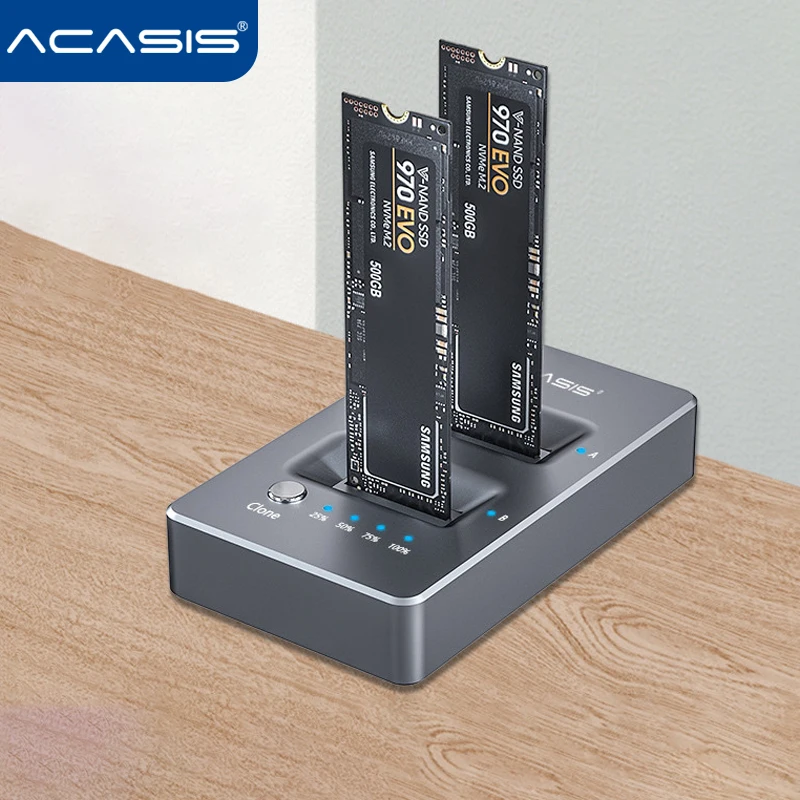 Корпус Acasis NVME для двух дисков док станция с M.2 на Type C USB3.1 Gen2 внешний жесткий диск M2