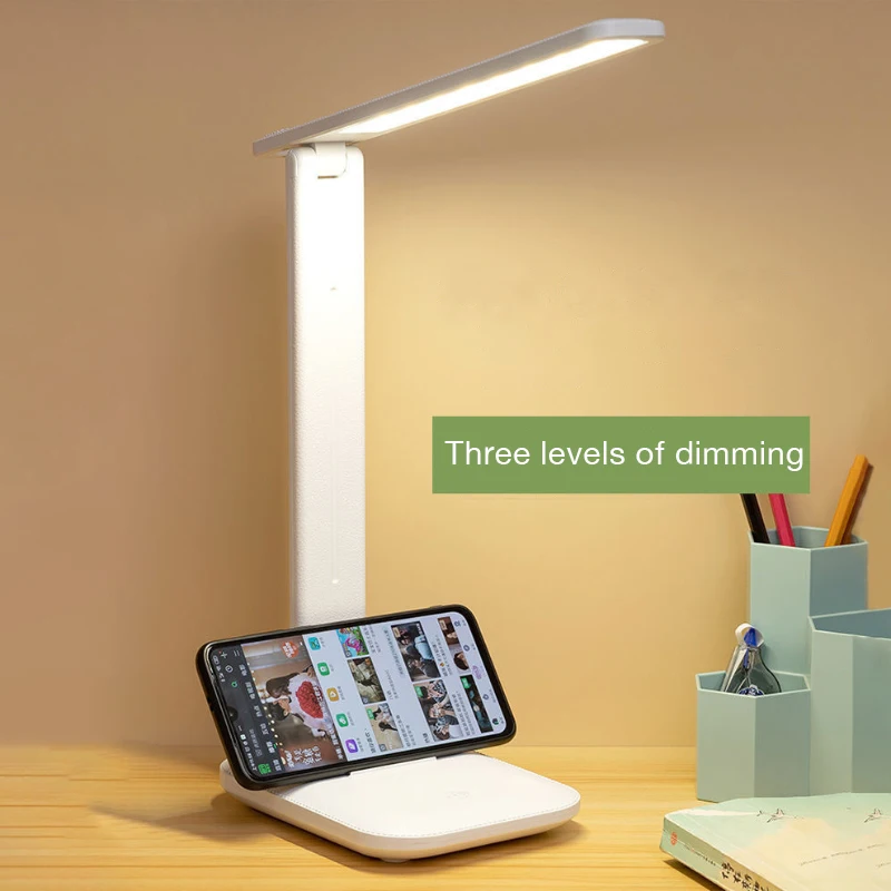 

Led Desk Lamp Touch Three-Speed Dimming Foldable Table Lamp Dc5V Usb Charge Eye Protection Bedroom Bedside Reading Night Light