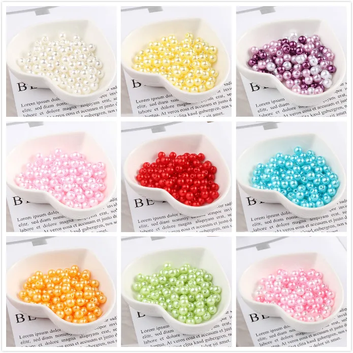 New36-500Pieces 3/4/5/6/8 мм Цвет Прямые рваные имитация жемчуга DIY Ручной работы Бусины Из Бисера Материал для колье и сумки аксессуары