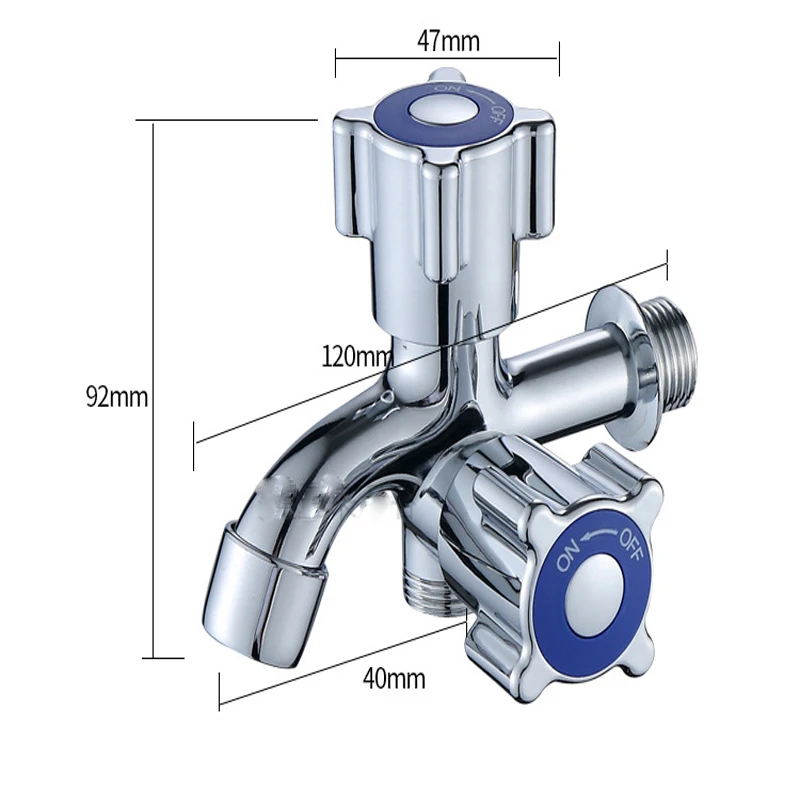 

Washing Machine Faucet Multifunctional One-in Two-out Opening Smooth Alloy Washing Machine Faucet W10012