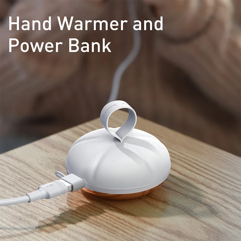 

Baseus Portable Hand Warmer Double-sided Skin Care Hand Warmer Mini USB Rechargeable Quick Heating Warmer For Baby