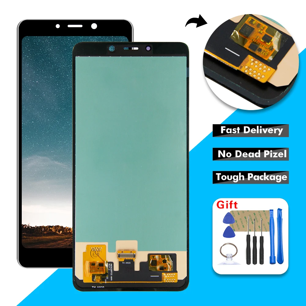 Amoled для samsung Galaxy A8 A920 SM-A920F/DS дисплей экран дигитайзер сенсорная панель стекло сенсор сборка Запасная часть