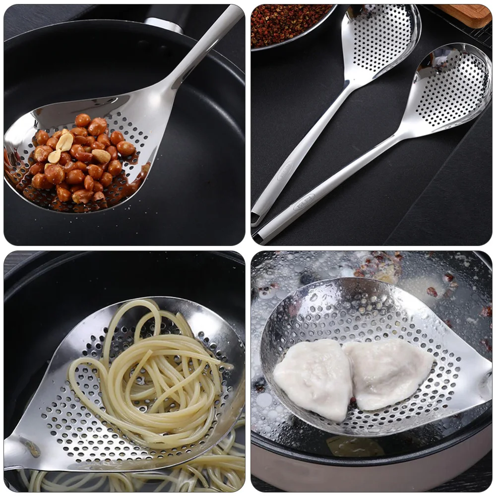 

1 Pc Practical Skimmer Scoop Strainer Scoop Stainless Steel Colander (Silver)