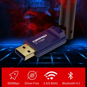 comfast cf 759bf 5ghz 802 11ac bt 4 2 free driver usb wifi adapter 650mbps wi fi ethernet network card lan dongle wi fi antenna free global shipping