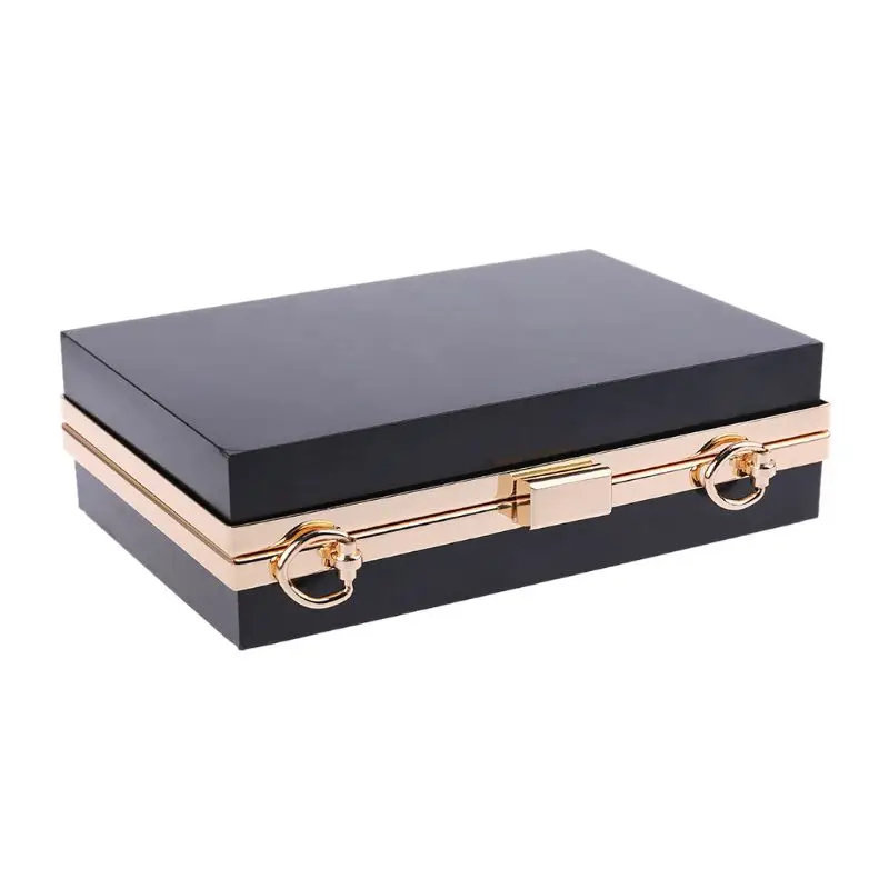 

Rectangle Metal Frame Box Purses Handles for DIY Handbags Evening Bag Clutch Accessories G5AE
