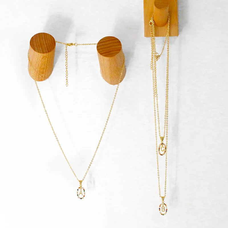 

18K Gold Letters A - Z Initial M S C K Alphabet Pendente Long Chain Necklace Say My Name Fine Jewelry Collar alfabeto