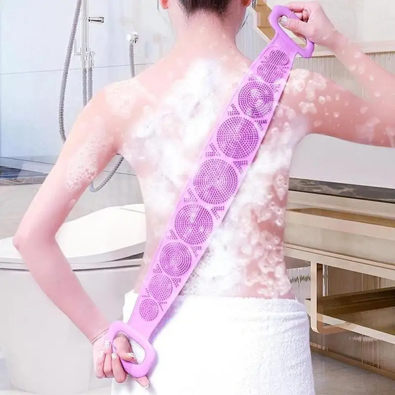 

1pcs Magic Silicone Brushes Bath Towels Rubbing Back Mud Peeling Body Massage Shower Extended Scrubber Skin Clean Shower Brushes