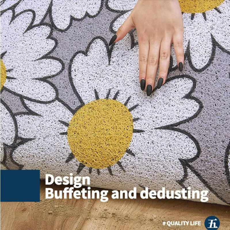 Nordic floor mat silk ring carpet home entrance hall door porch anti-skid wipe can be freely cut | Дом и сад