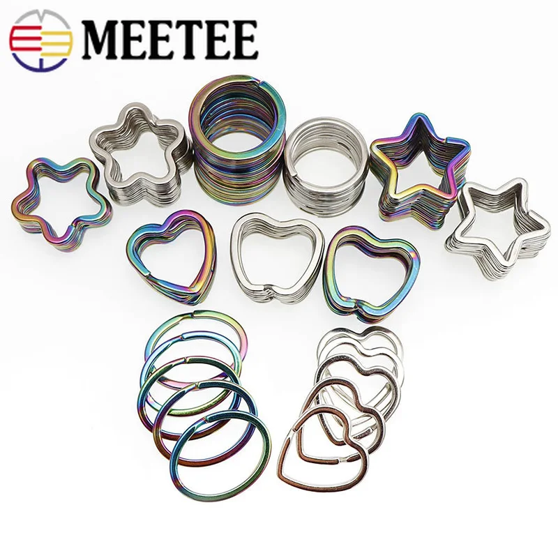 

Meetee 10pcs Colorful Metal O Key Ring Hook Buckle Keyring Pendant Hang Spring Clasp DIY Bag Clothing Decor Hardware Accessories