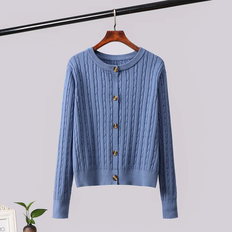 Элегантный осенне-зимний женский свитер вязаный кардиган ретро куртка женская