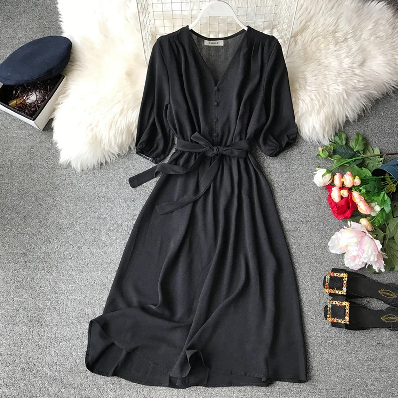 

Fashion Spring New V Neck Summer Midi Long Dress Vestido De Festa Evening Party Bandage Women Casual Elegant High Waist Vestidos