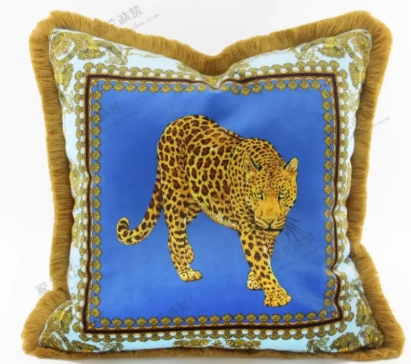 

Cushion Cover Velvet Tiger Double Printing Pillowcase Home Decorative Geometric Pillow Cover for Sofa
