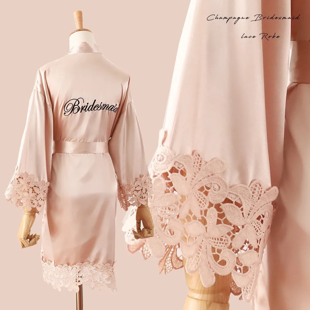 

Халат женский кружевной, однотонный, с вышивкой, Размеры M, L, Xl