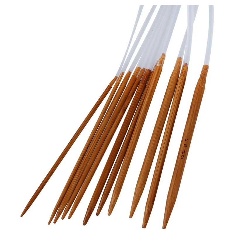 

11 sizes 2.0mm-5.0mm 40 cm Bamboo Circular Needles