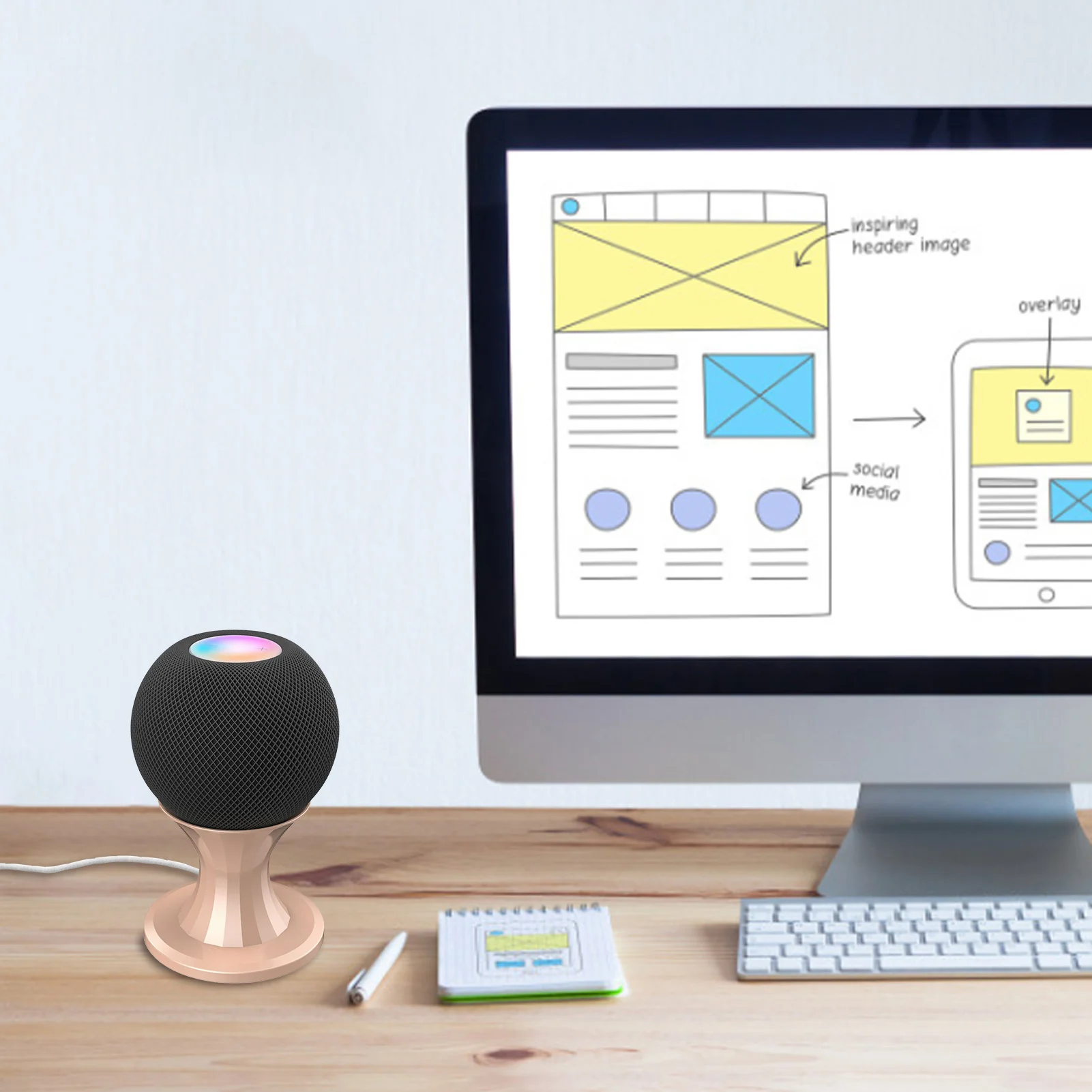 High Quality Smart Speaker Holder Wall-mounted Bracket Space-saving Metal Stand For Echo Dot 4th Gen/Home Pod Mini | Электроника