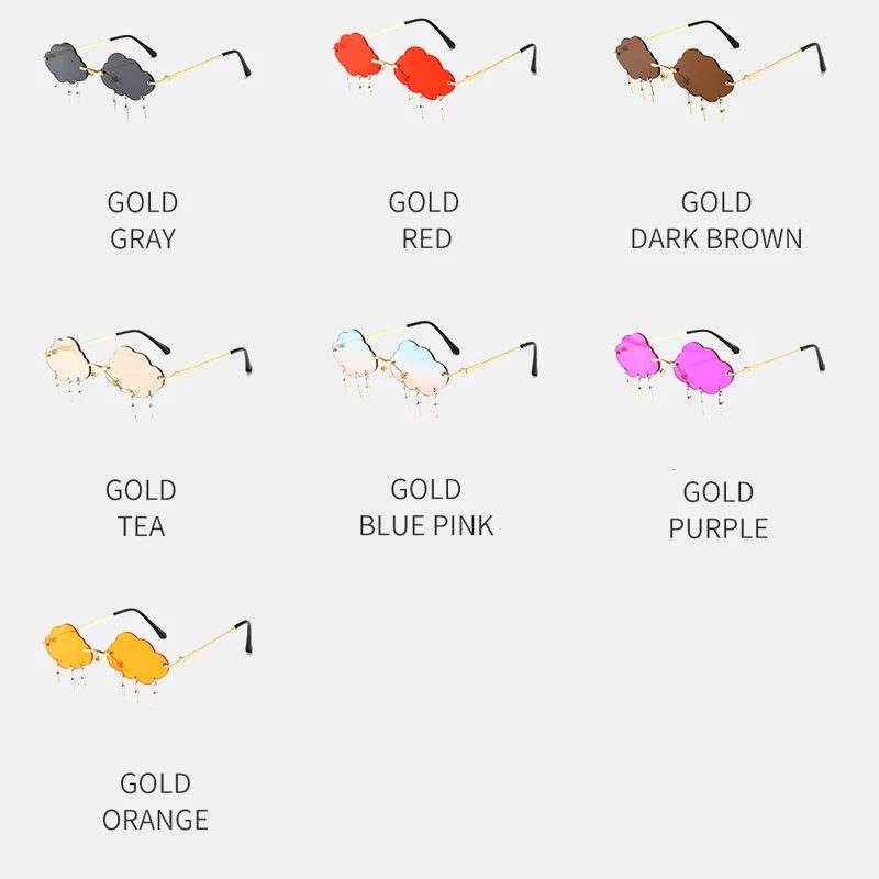 

Cloud Personality Sunglasses Party Decoration Glasses Orange Irregular Brand Shot Sunglasses for Women Colorful Small Glasses