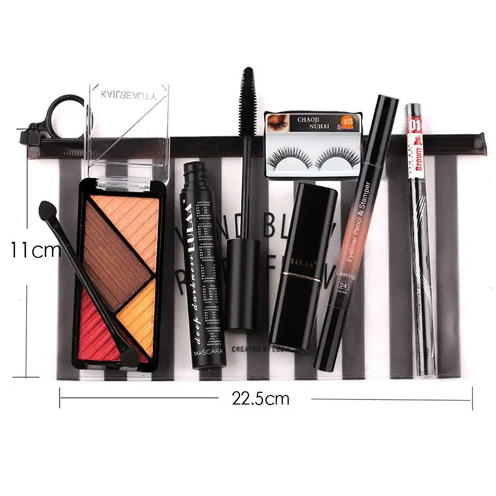 8 шт. набор для макияжа тени век помада легко носить с собой полный праздников