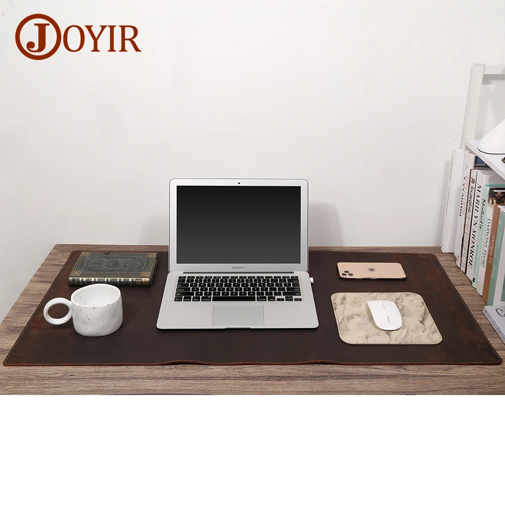 JOYIR Portable Large Mouse Pad Cowhide Leather Desk Mat Computer Laptop Mousepad Keyboard Anti-Slip Table Pad