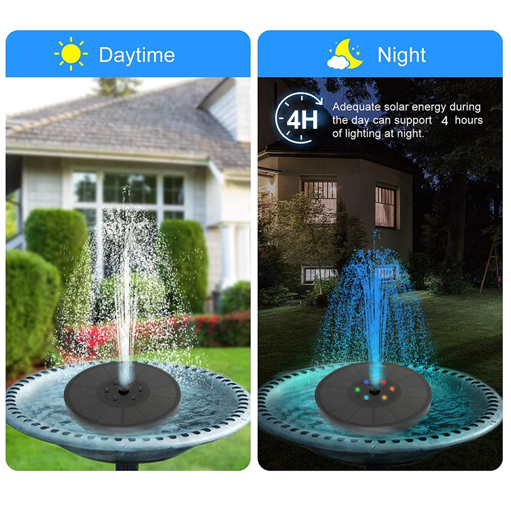 Миниатюрный садовый фонтан с питанием от солнечной батареи фонарь помпой для