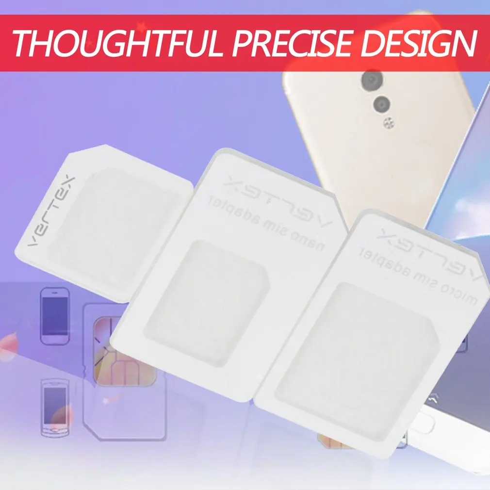 

3 Pcs for Nano SIM for Micro Standard Card Adapter Tray Holder Adapters for Iphone 5 Free / Drop Shipping White Piece