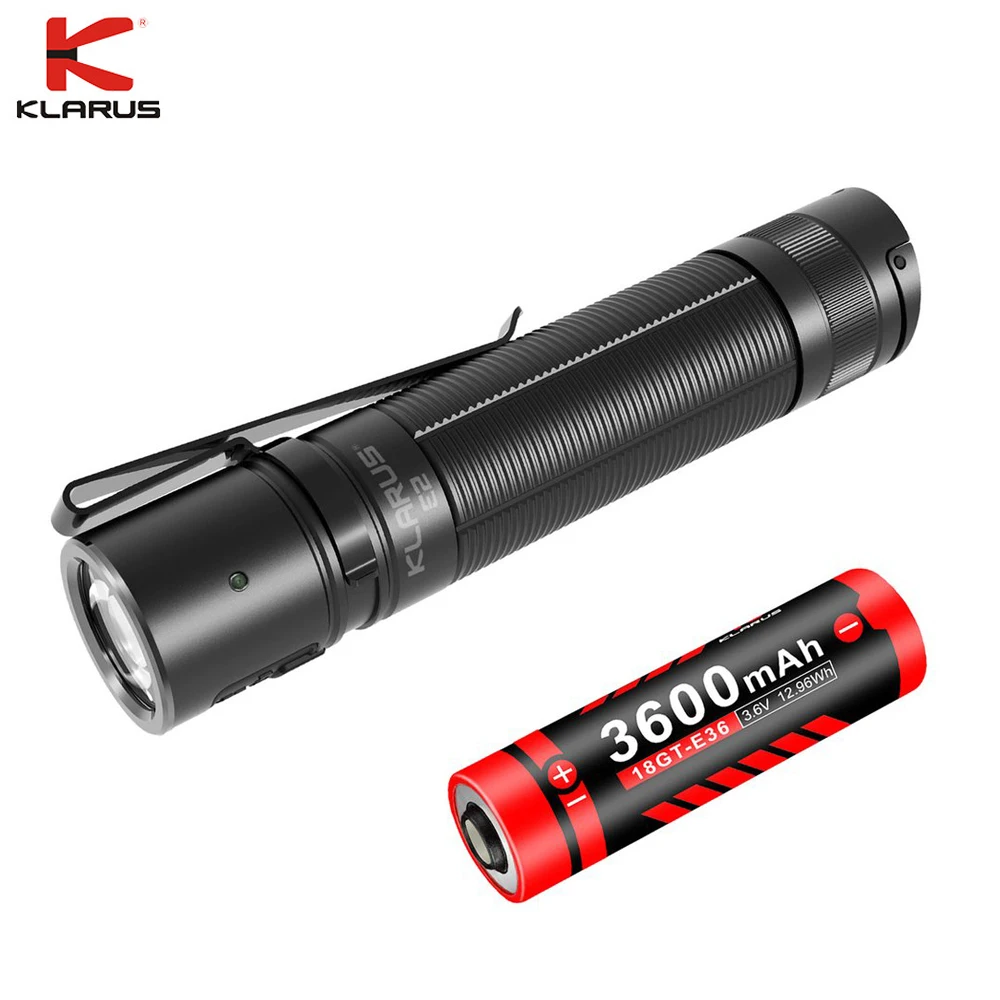 KLARUS E2 светодиодный фонарик Cree XHP35 HI 1600 люмен USB Перезаряжаемый с батареей 3600mal 18650
