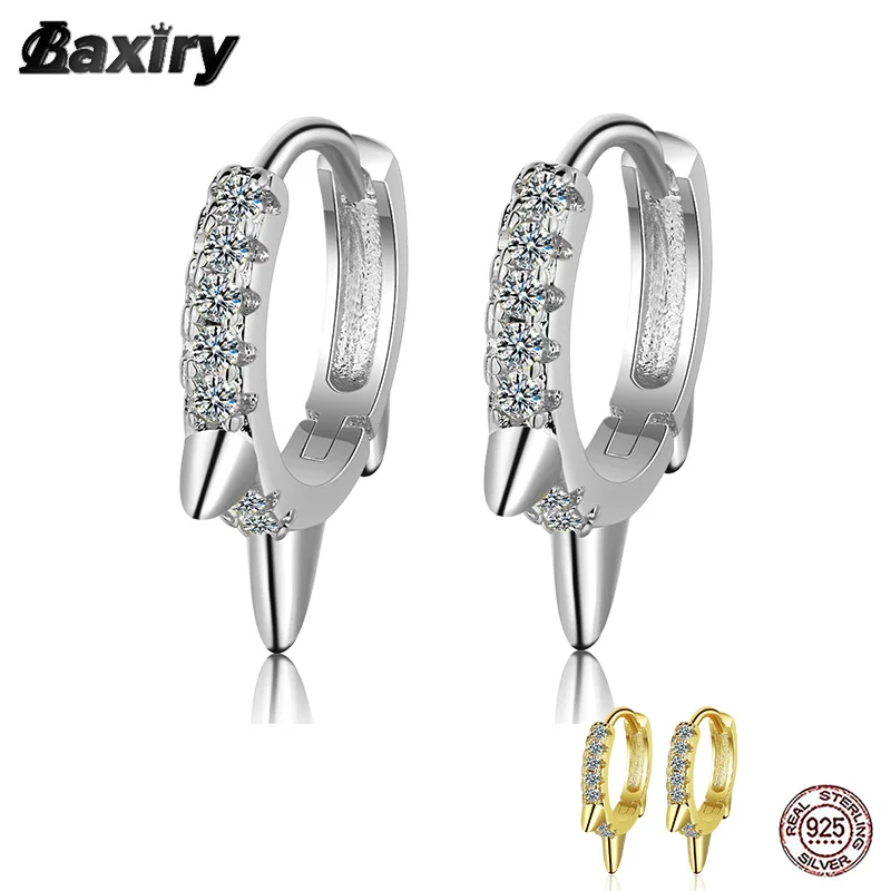 

New 925 Sterling Silver Gold Hoop Earrings Original For Women Crystals Luxury Fashion Jewelry Designer Huggie Earring 2021 trend