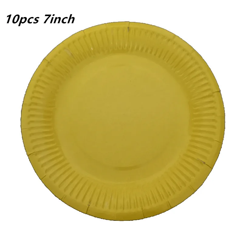 10pcs plate 10 шт./лот одноразовая посуда сплошной по производству бумажных тарелок зеленый соломы на день рождения Рождественский Свадебный декор детский душ вечерние поставки - Цвет: 10pcs plate