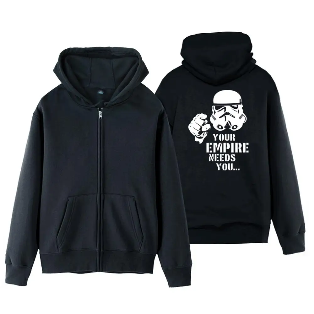 Star Wars Man Boy Coat Full Zip Hoodie Fleece Hooded Jacket Darth Vader Your Empire Needs You Autumn Winter Clothes ZIIART | Мужская